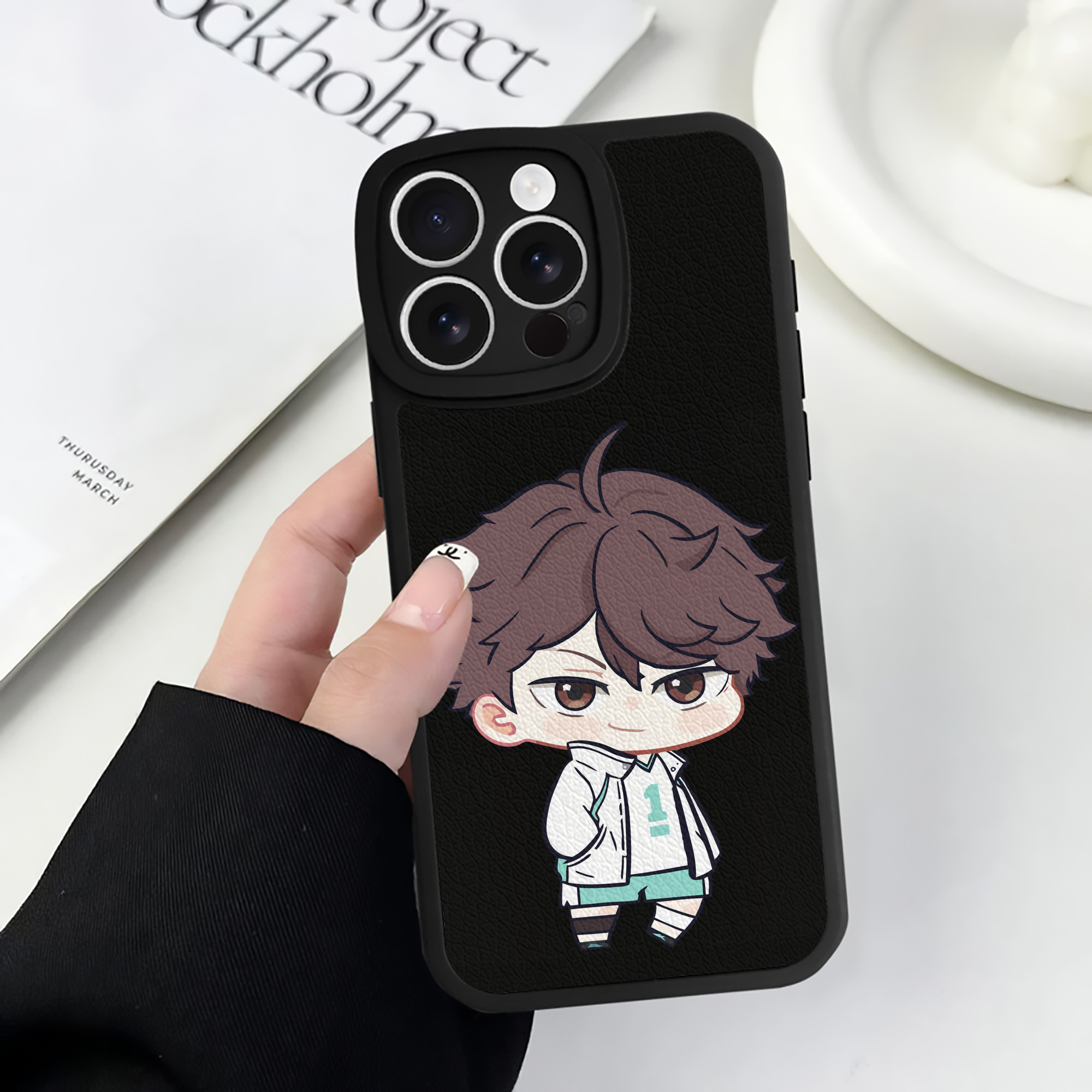 （画像用） ハイキュー!! Haikyu!! 【iPhone 16シリーズ対応】シリコンスマホケース（レザー調） 材質：シリコン